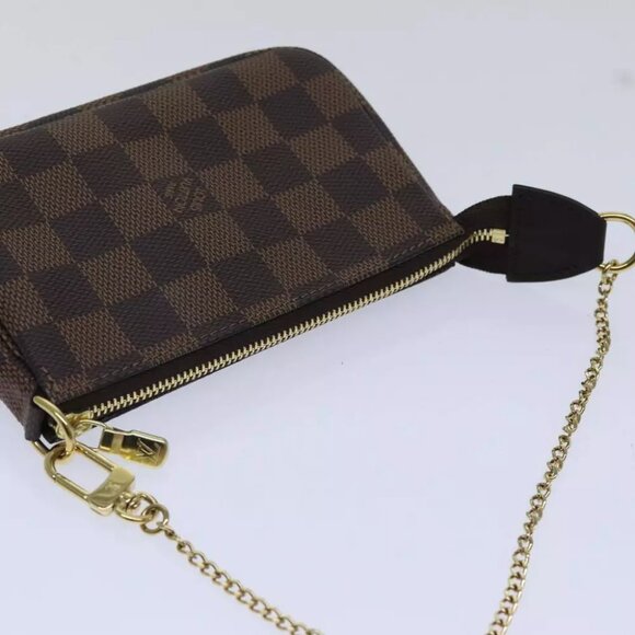 LOUIS VUITTON Damier Ebene Mini Pochette Accessoires Pouch N58009 LV Auth ac3267 - Picture 8 of 15